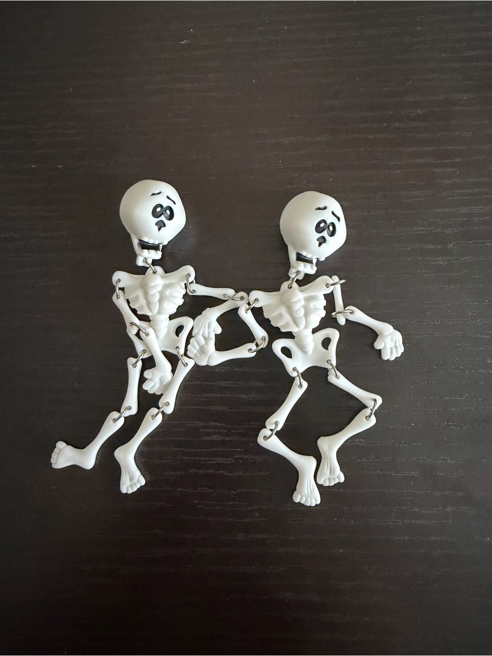 Vintage  Hallmark  plastic skeleton dangling earrings